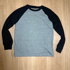 Gray and Black Raglan Long Sleeve Shirt
